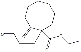 Cyclooctanecarboxylic acid, 2-oxo-1-(3-oxopropyl)-, ethyl ester 구조식 이미지