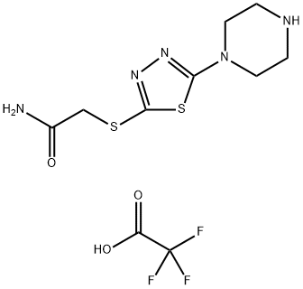 2-[(5-piperazin-1-yl-1,3,4-thiadiazol-2-yl)thio]acetamide trifluoroacetate 구조식 이미지