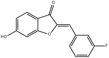 (2Z)-2-(3-fluorobenzylidene)-6-hydroxy-1-benzofuran-3(2H)-one Structure