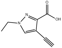 1-Ethyl-4-ethynyl-1H-pyrazole-3-carboxylic acid 구조식 이미지