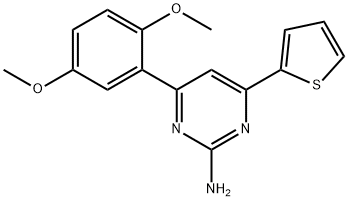 4-(2,5-dimethoxyphenyl)-6-(thiophen-2-yl)pyrimidin-2-amine 구조식 이미지