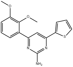 4-(2,3-dimethoxyphenyl)-6-(thiophen-2-yl)pyrimidin-2-amine 구조식 이미지