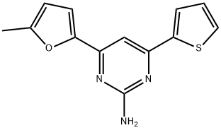 4-(5-methylfuran-2-yl)-6-(thiophen-2-yl)pyrimidin-2-amine 구조식 이미지