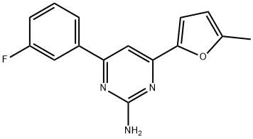 4-(3-fluorophenyl)-6-(5-methylfuran-2-yl)pyrimidin-2-amine 구조식 이미지