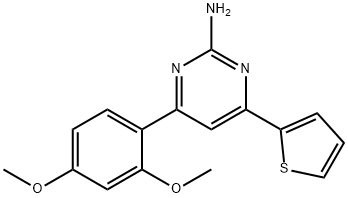 4-(2,4-dimethoxyphenyl)-6-(thiophen-2-yl)pyrimidin-2-amine 구조식 이미지
