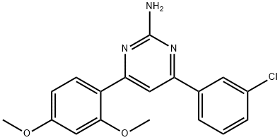 4-(3-chlorophenyl)-6-(2,4-dimethoxyphenyl)pyrimidin-2-amine 구조식 이미지