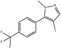 4-iodo-1-methyl-5-(4-(trifluoromethyl)phenyl)-1H-pyrazole 구조식 이미지