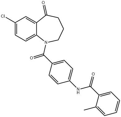 N-(4-(7-chloro-5-oxo-2,3,4,5-tetrahydro-1H-benzo[b]azepine-1-carbonyl)phenyl)-2-methylbenzamide 구조식 이미지