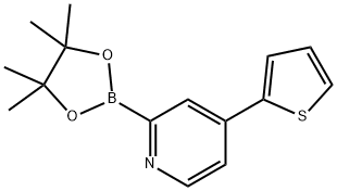 2-(4,4,5,5-tetramethyl-1,3,2-dioxaborolan-2-yl)-4-(thiophen-2-yl)pyridine Structure