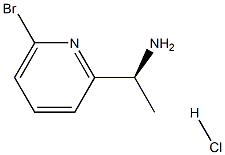 (S)-1-(6-bromopyridin-2-yl)ethan-1-amine hydrochloride 구조식 이미지