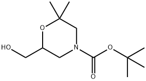 TERT-BUTYL 6-(HYDROXYMETHYL)-2,2-DIMETHYLMORPHOLINE-4-CARBOXYLATE Structure
