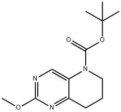 2-Methoxy-7,8-dihydro-6H-pyrido[3,2-d]pyrimidine-5-carboxylic acid tert-butyl ester 구조식 이미지