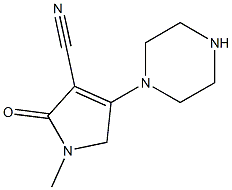 1-methyl-2-oxo-4-piperazin-1-yl-2,5-dihydro-1H-pyrrole-3-carbonitrile 구조식 이미지
