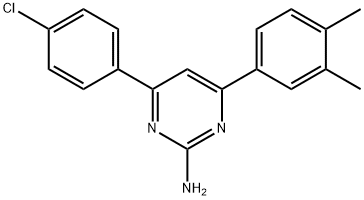 4-(4-chlorophenyl)-6-(3,4-dimethylphenyl)pyrimidin-2-amine 구조식 이미지