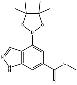methyl 4-(4,4,5,5-tetramethyl-1,3,2-dioxaborolan-2-yl)-1H-indazole-6-carboxylate Structure