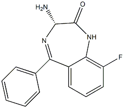 (3S)-3-amino-9-fluoro-5-phenyl-1,3-dihydro-1,4-benzodiazepin-2-one Structure