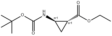 trans-2-Bocamino-cyclopropanecarboxylic acid ethyl ester Structure