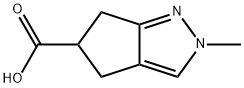 2-Methyl-2,4,5,6-tetrahydro-cyclopentapyrazole-5-carboxylic acid Structure