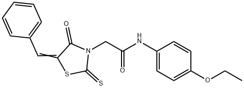 (Z)-2-(5-benzylidene-4-oxo-2-thioxothiazolidin-3-yl)-N-(4-ethoxyphenyl)acetamide Structure