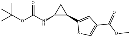 methyl 5-((1R,2R)-2-((tert-butoxycarbonyl)amino)cyclopropyl)thiophene-3-carboxylate Structure