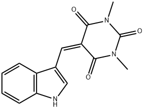 5-((1H-indol-3-yl)methylene)-1,3-dimethylpyrimidine-2,4,6(1H,3H,5H)-trione 구조식 이미지