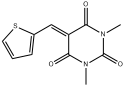 1,3-dimethyl-5-(thiophen-2-ylmethylene)pyrimidine-2,4,6(1H,3H,5H)-trione Structure