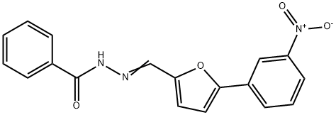 N-[(E)-[5-(3-nitrophenyl)furan-2-yl]methylideneamino]benzamide 구조식 이미지