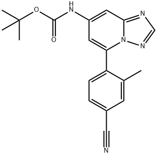 tert-butyl (5-(4-cyano-2-methylphenyl)-[1,2,4]triazolo[1,5-a]pyridin-7-yl)carbamate Structure