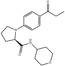 (R)-1-(4-propionylphenyl)-N-(tetrahydro-2H-pyran-4-yl)pyrrolidine-2-carboxamide Structure