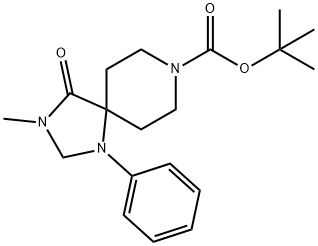 tert-Butyl 3-methyl-4-oxo-1-phenyl-1,3,8-triazaspiro[4.5]decane-8-carboxylate 구조식 이미지