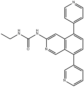 1-ethyl-3-(8-(pyridin-3-yl)-5-(pyridin-4-yl)isoquinolin-3-yl)urea Structure