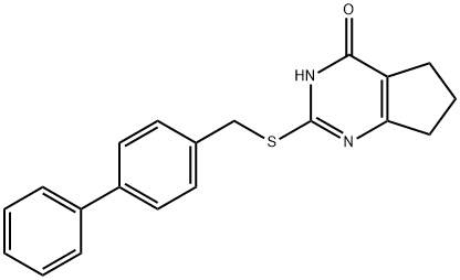 2-(([1,1'-biphenyl]-4-ylmethyl)thio)-3,5,6,7-tetrahydro-4H-cyclopenta[d]pyrimidin-4-one Structure