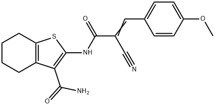 (Z)-2-(2-cyano-3-(4-methoxyphenyl)acrylamido)-4,5,6,7-tetrahydrobenzo[b]thiophene-3-carboxamide Structure