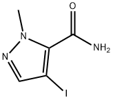 4-Iodo-2-methyl-2H-pyrazole-3-carboxylic acid amide 구조식 이미지