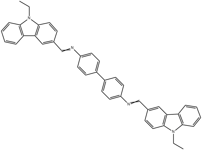N,N'-bis[(9-ethyl-9H-carbazol-3-yl)methylene]-4,4'-biphenyldiamine Structure