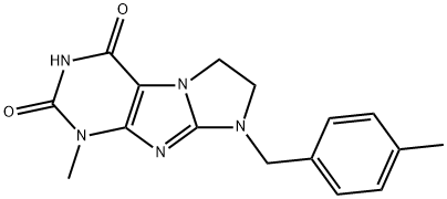 1-methyl-8-(4-methylbenzyl)-7,8-dihydro-1H-imidazo[2,1-f]purine-2,4(3H,6H)-dione Structure