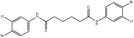 N,N'-bis(4-bromo-3-chlorophenyl)hexanediamide Structure