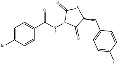 (Z)-4-bromo-N-(5-(4-fluorobenzylidene)-4-oxo-2-thioxothiazolidin-3-yl)benzamide Structure