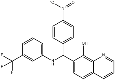 7-((4-nitrophenyl)((3-(trifluoromethyl)phenyl)amino)methyl)quinolin-8-ol Structure