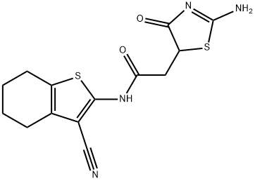 N-(3-cyano-4,5,6,7-tetrahydrobenzo[b]thiophen-2-yl)-2-(2-imino-4-oxothiazolidin-5-yl)acetamide Structure