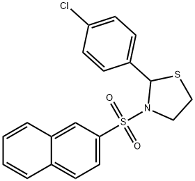 2-(4-chlorophenyl)-3-(naphthalen-2-ylsulfonyl)thiazolidine Structure