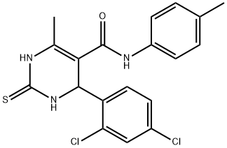 4-(2,4-dichlorophenyl)-6-methyl-2-thioxo-N-(p-tolyl)-1,2,3,4-tetrahydropyrimidine-5-carboxamide 구조식 이미지