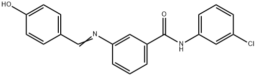 N-(3-chlorophenyl)-3-[(4-hydroxybenzylidene)amino]benzamide 구조식 이미지
