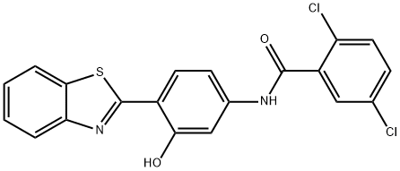 N-[4-(1,3-benzothiazol-2-yl)-3-hydroxyphenyl]-2,5-dichlorobenzamide 구조식 이미지