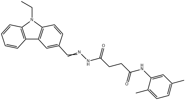 N-(2,5-dimethylphenyl)-4-{2-[(9-ethyl-9H-carbazol-3-yl)methylene]hydrazino}-4-oxobutanamide Structure