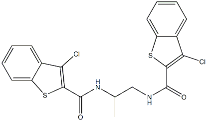 N,N'-1,2-propanediylbis(3-chloro-1-benzothiophene-2-carboxamide) Structure