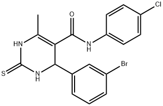 4-(3-bromophenyl)-N-(4-chlorophenyl)-6-methyl-2-thioxo-1,2,3,4-tetrahydropyrimidine-5-carboxamide 구조식 이미지