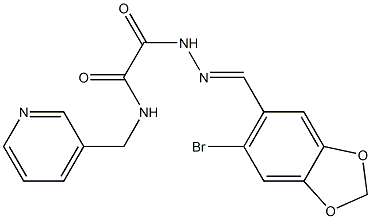 N'-[(E)-(6-bromo-1,3-benzodioxol-5-yl)methylideneamino]-N-(pyridin-3-ylmethyl)oxamide Structure