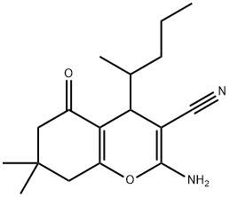 2-amino-7,7-dimethyl-5-oxo-4-(pentan-2-yl)-5,6,7,8-tetrahydro-4H-chromene-3-carbonitrile 구조식 이미지
