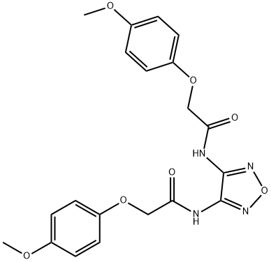 N,N'-1,2,5-oxadiazole-3,4-diylbis[2-(4-methoxyphenoxy)acetamide] 구조식 이미지